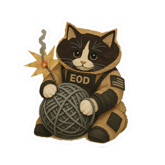 K-Factor Supply Co Bomb Suit Kitten - Tuxedo Sticker 2" × 2" / White