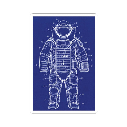 K-Factor Supply Co Bomb Suit (Patent Drawing) Sticker 2" × 2" / White