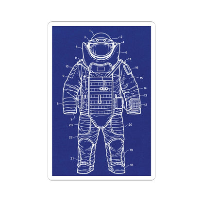 K-Factor Supply Co Bomb Suit (Patent Drawing) Sticker 6" × 6" / White