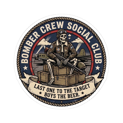 K-Factor Supply Co Bomber Crew Social Club Sticker 3" × 3"