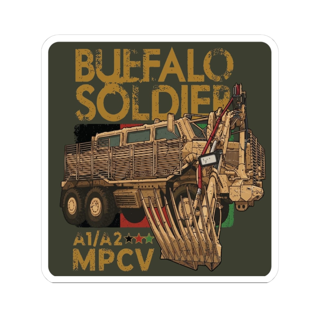 K-Factor Supply Co Buffalo Soldier Sticker 3" × 3"