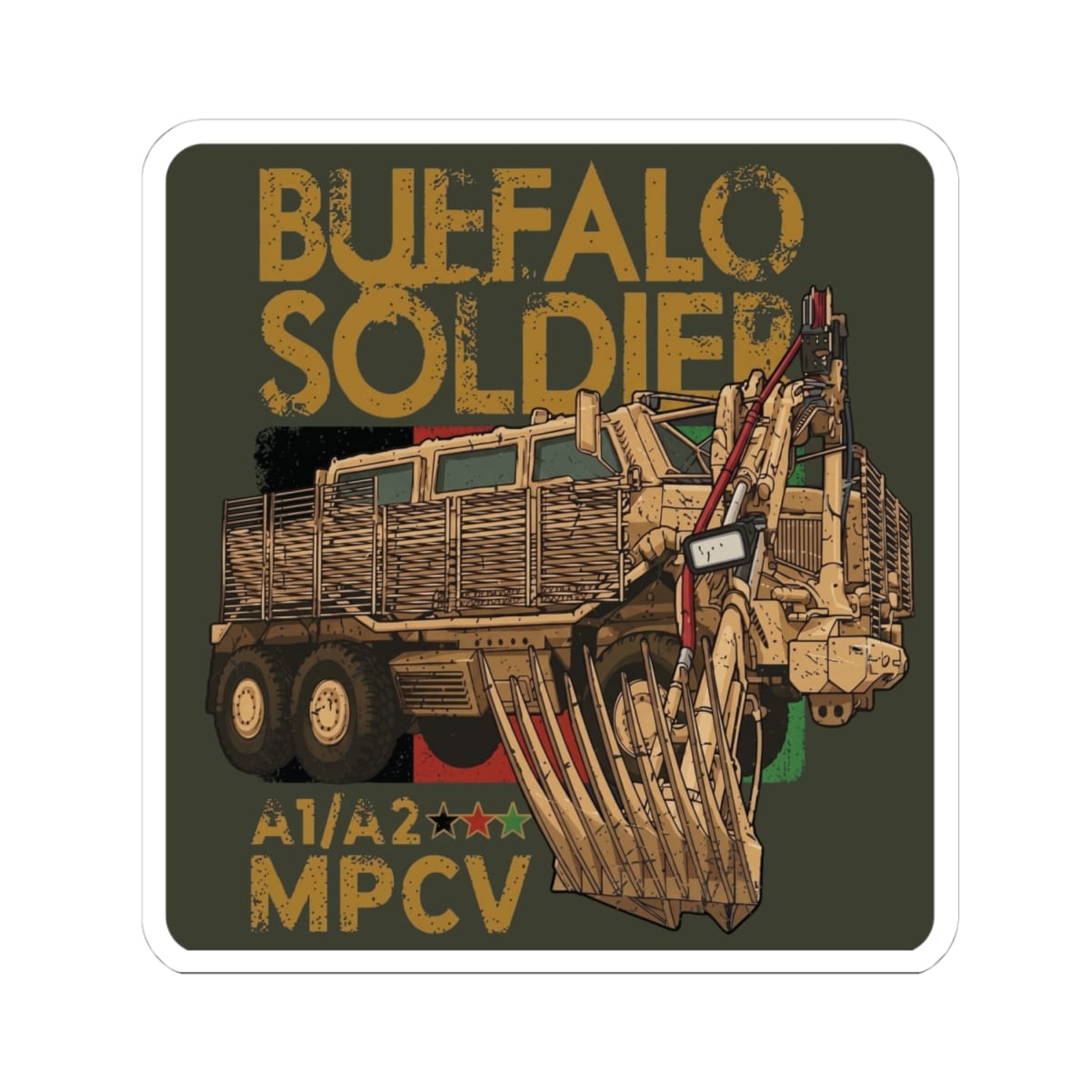K-Factor Supply Co Buffalo Soldier Sticker 4" × 4"