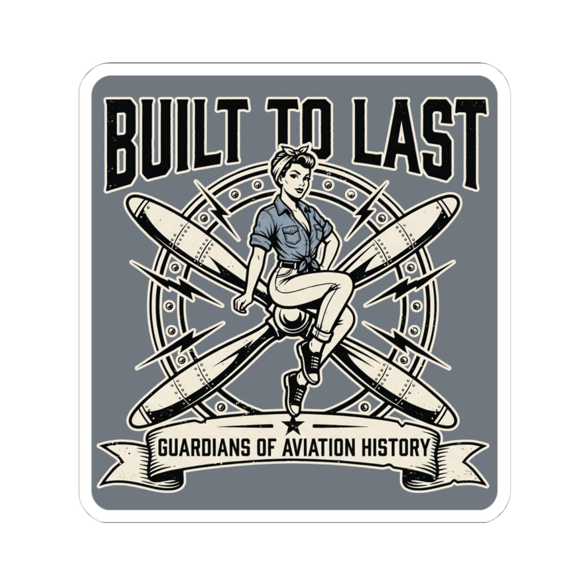 K-Factor Supply Co Built to Last Sticker 4" × 4"