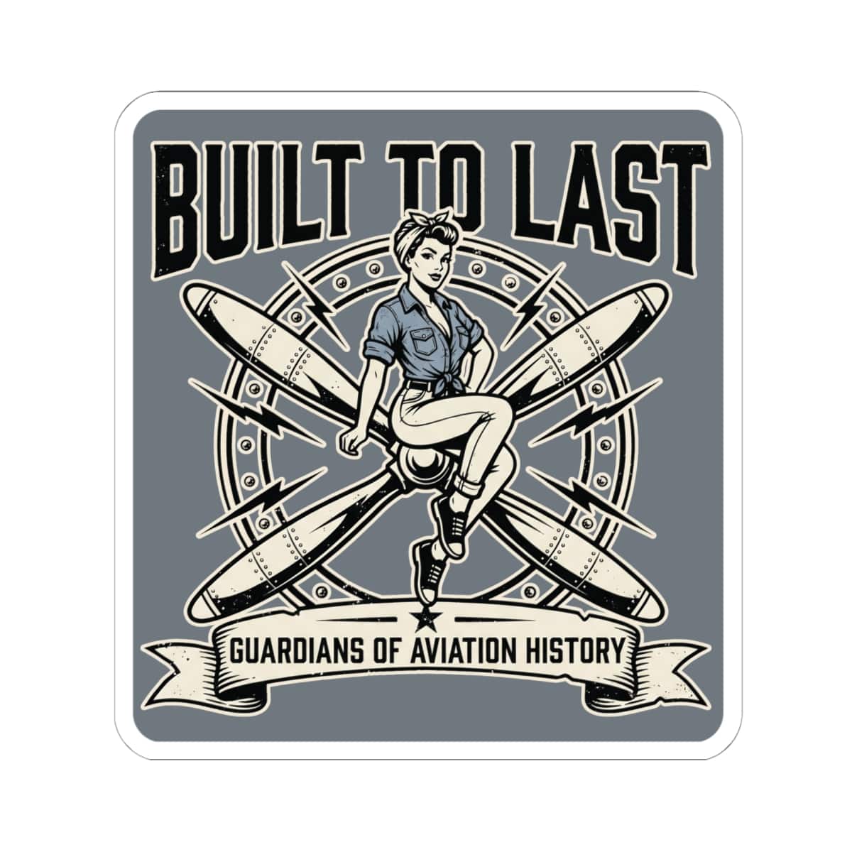 K-Factor Supply Co Built to Last Sticker 6" × 6"