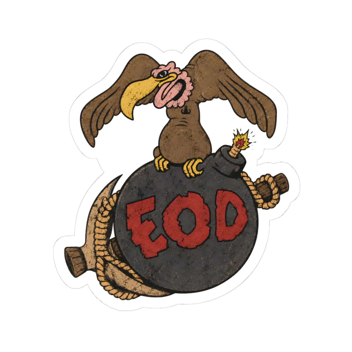 K-Factor Supply Co Buzzard Bomb and Pick (Full Color) Sticker 3" × 3"