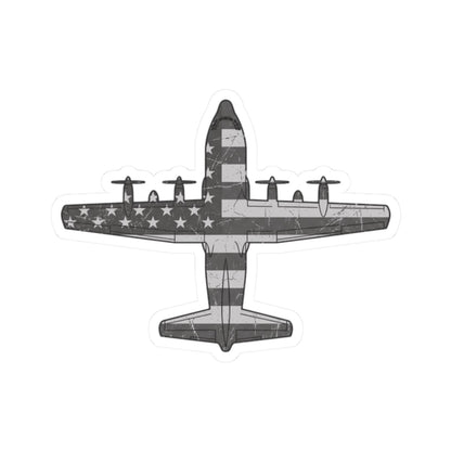 K-Factor Supply Co C-130 Top-Down Flag (Subdued) Sticker 2" × 2"