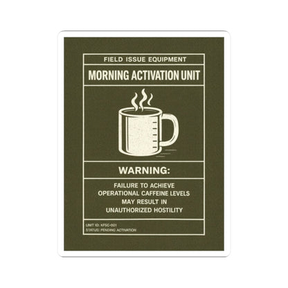 K-Factor Supply Co Caffeine Warning Sticker 2" × 2"