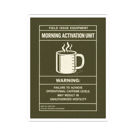 K-Factor Supply Co Caffeine Warning Sticker 2" × 2"