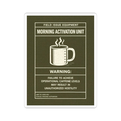 K-Factor Supply Co Caffeine Warning Sticker 4" × 4"