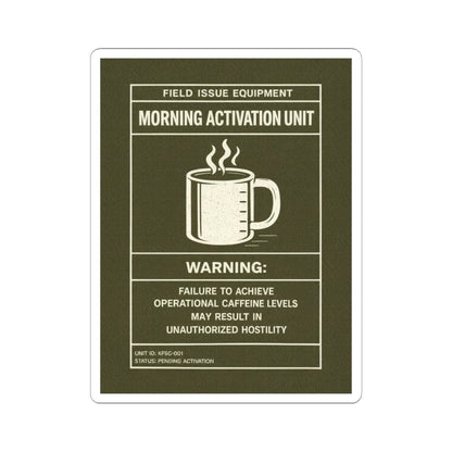 K-Factor Supply Co Caffeine Warning Sticker 6" × 6"