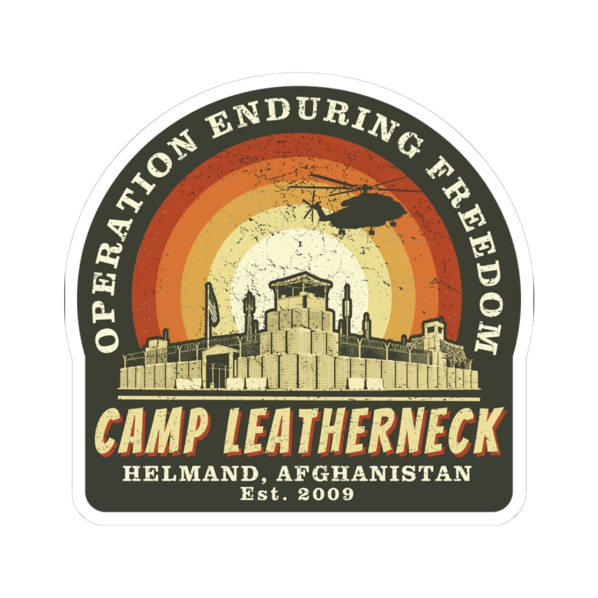 K-Factor Supply Co Camp Leatherneck BCS Sticker 3" × 3"