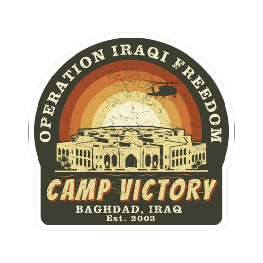 K-Factor Supply Co Camp Victory BCS Sticker 2" × 2"