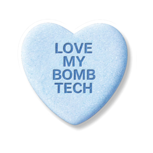 K-Factor Supply Co Candy Heart (Blue) Sticker 2" × 2" / White