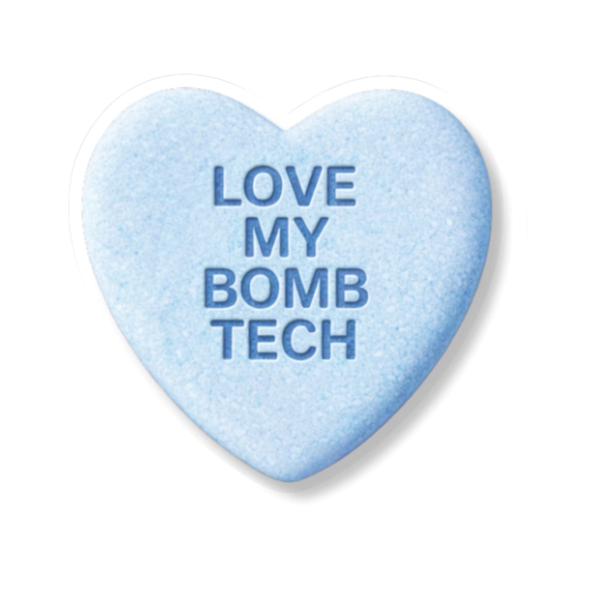 K-Factor Supply Co Candy Heart (Blue) Sticker 4" × 4" / White
