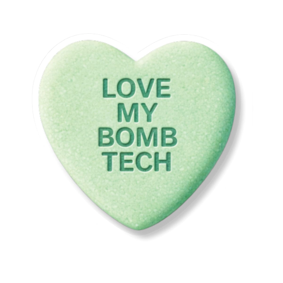 K-Factor Supply Co Candy Heart (Green) Sticker 2" × 2" / White