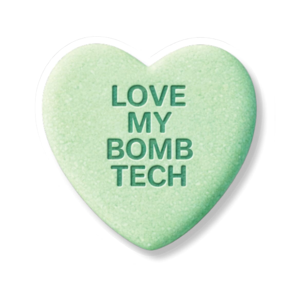 K-Factor Supply Co Candy Heart (Green) Sticker 3" × 3" / White