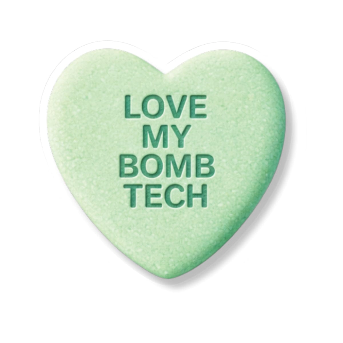 K-Factor Supply Co Candy Heart (Green) Sticker 4" × 4" / White