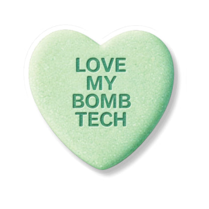 K-Factor Supply Co Candy Heart (Green) Sticker 4" × 4" / White