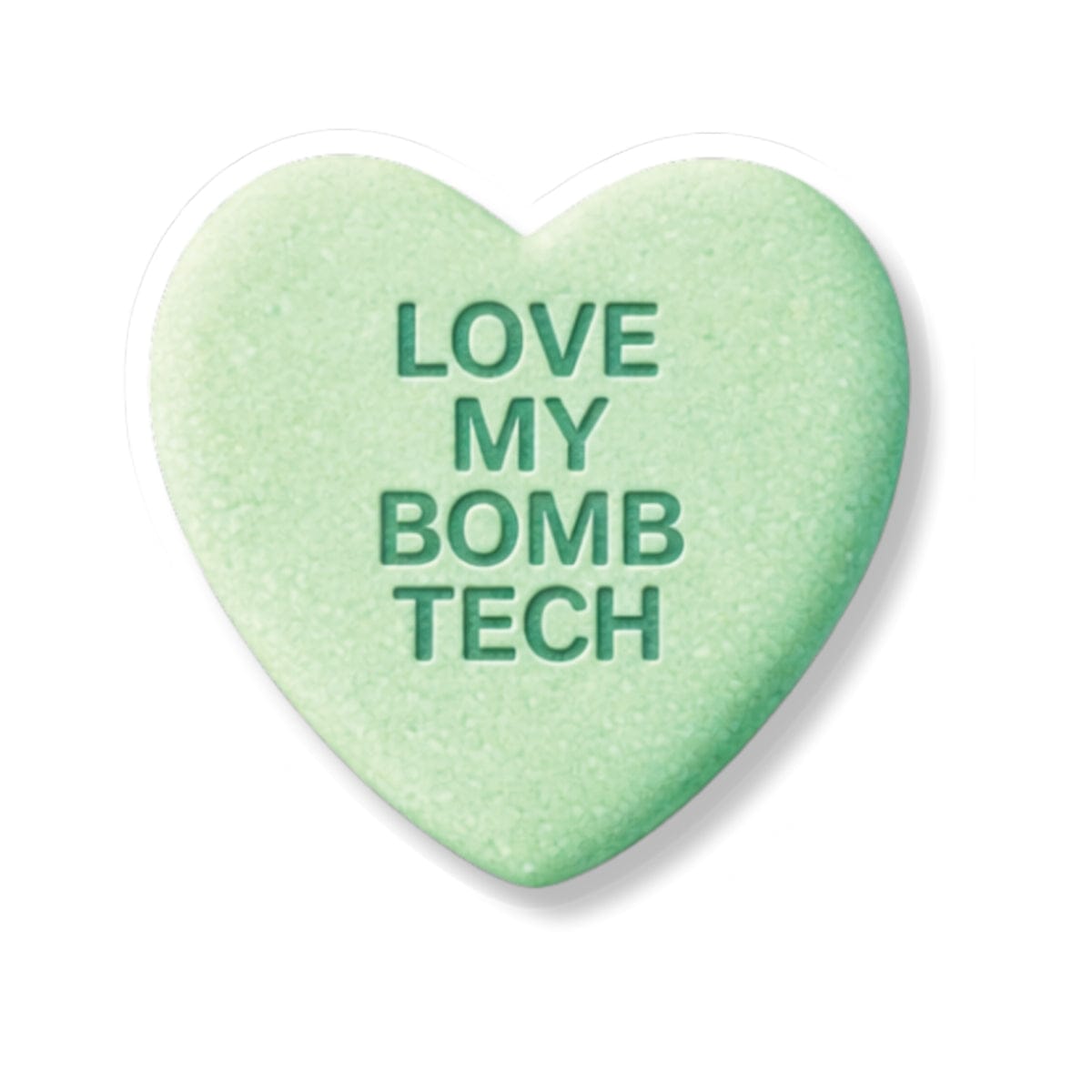 K-Factor Supply Co Candy Heart (Green) Sticker 6" × 6" / White