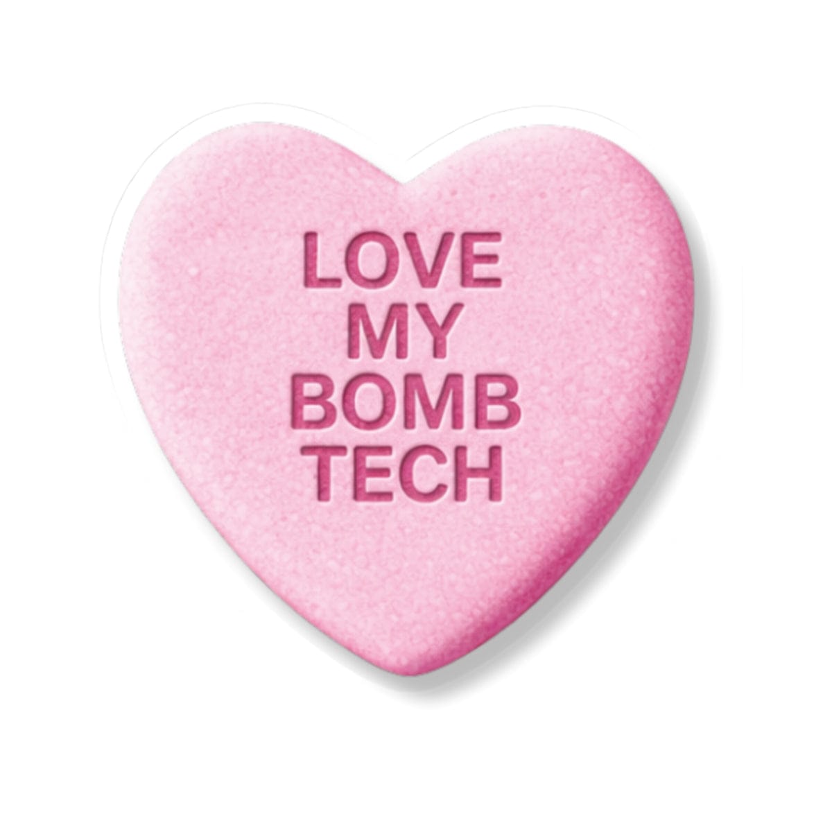 K-Factor Supply Co Candy Heart (Pink) Sticker 3" × 3" / White
