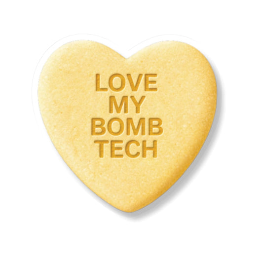 K-Factor Supply Co Candy Heart (Yellow) Sticker 2" × 2" / White