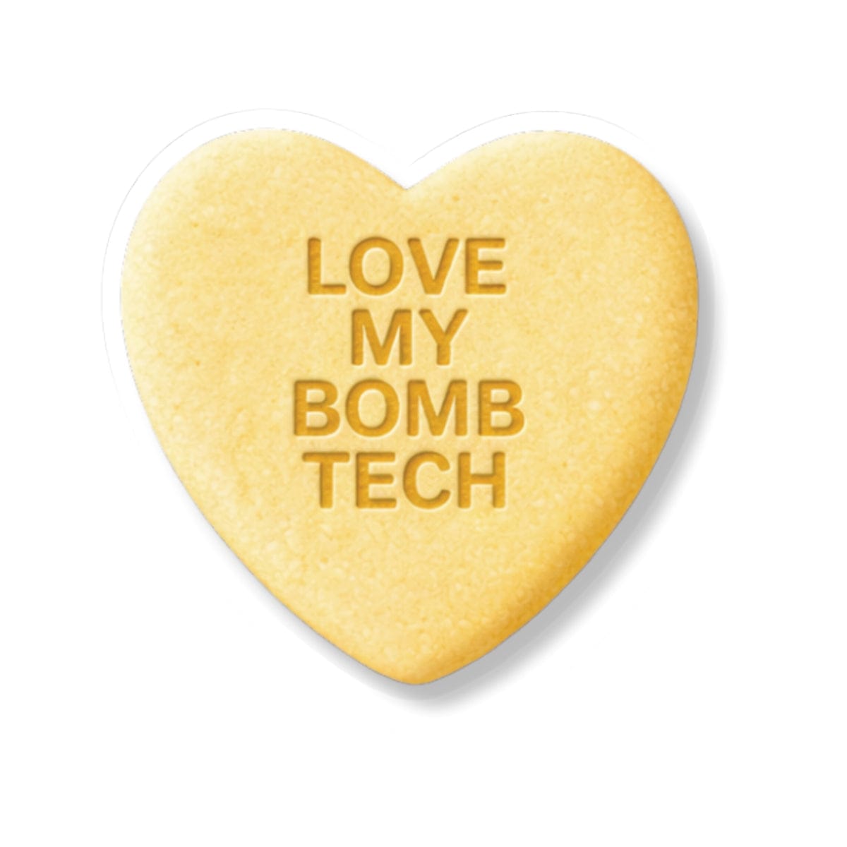 K-Factor Supply Co Candy Heart (Yellow) Sticker 3" × 3" / White