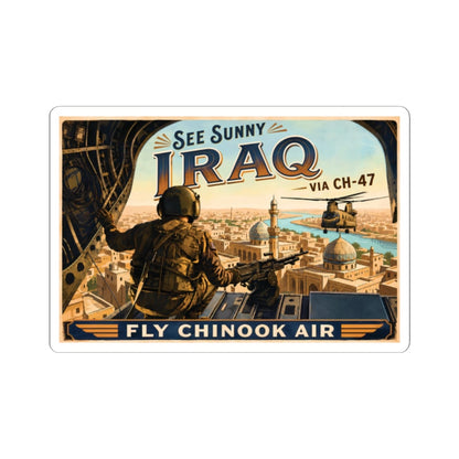 K-Factor Supply Co Chinook Air - Iraq Sticker 2" × 2" / White