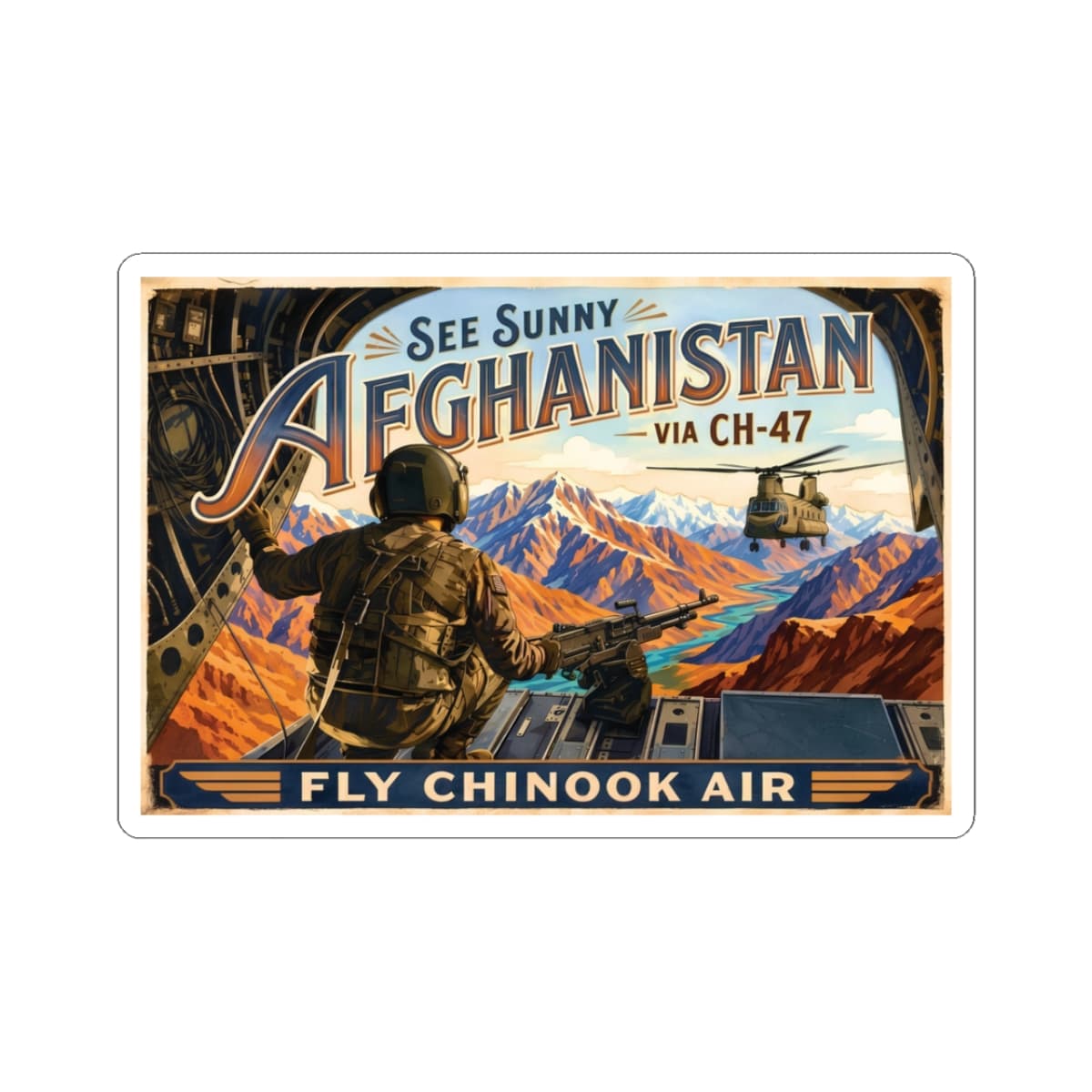 K-Factor Supply Co Chinook Air Sticker 3" × 3"