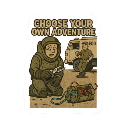 K-Factor Supply Co Choose Your Own Adventure Sticker 2" × 2" / White