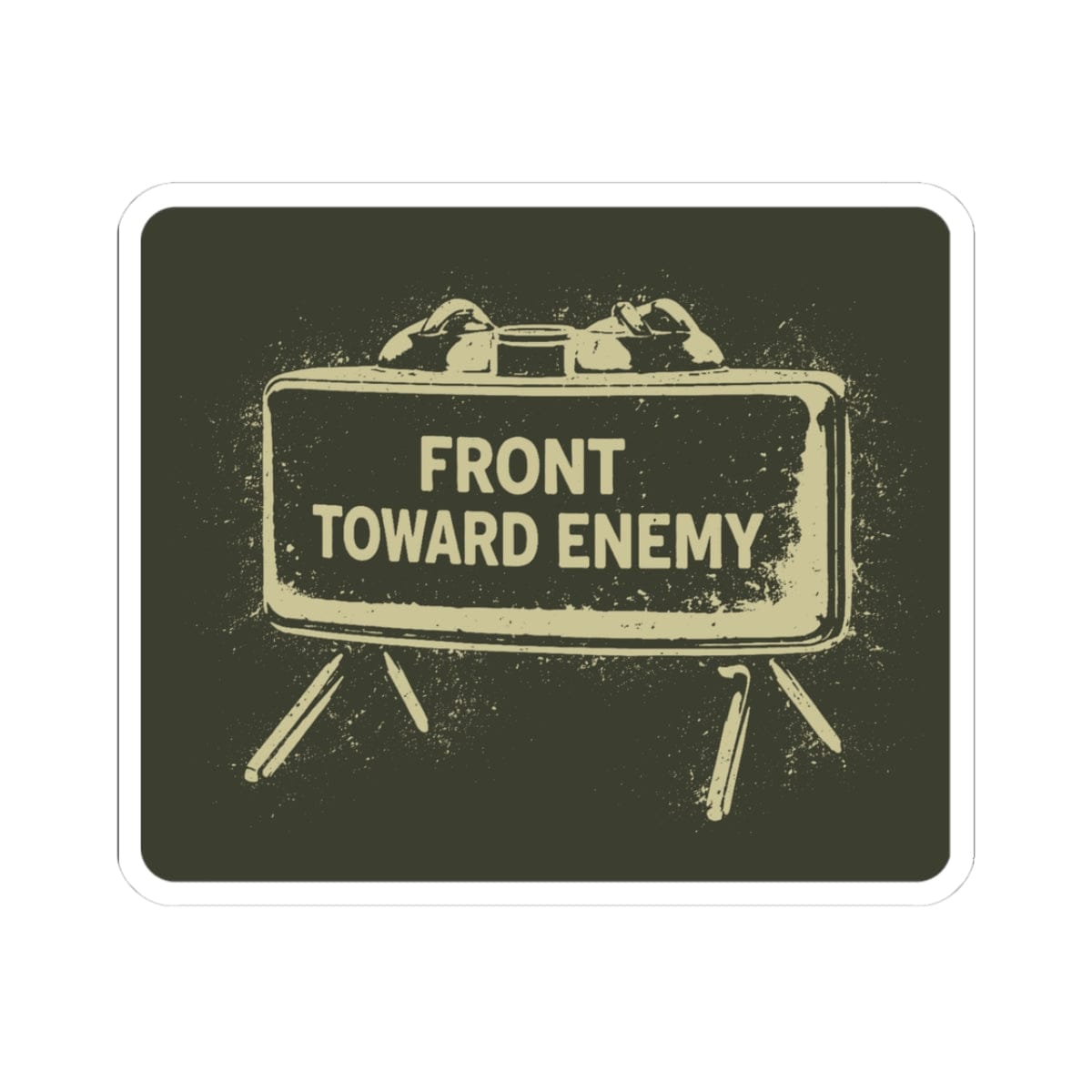 K-Factor Supply Co Claymore Stencil Sticker 3" × 3"