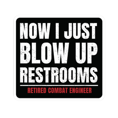 K-Factor Supply Co Combat Engineer - Restrooms Sticker 2" × 2" / White