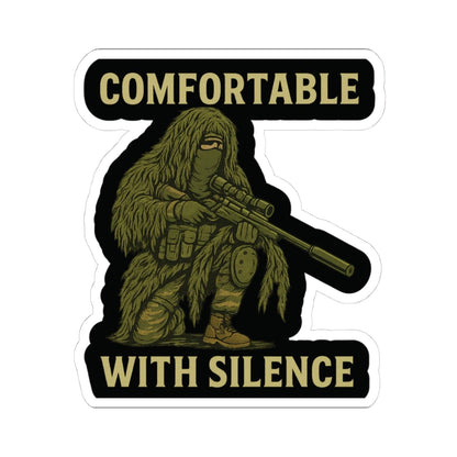 K-Factor Supply Co Comfortable with Silence Sticker 4" × 4"