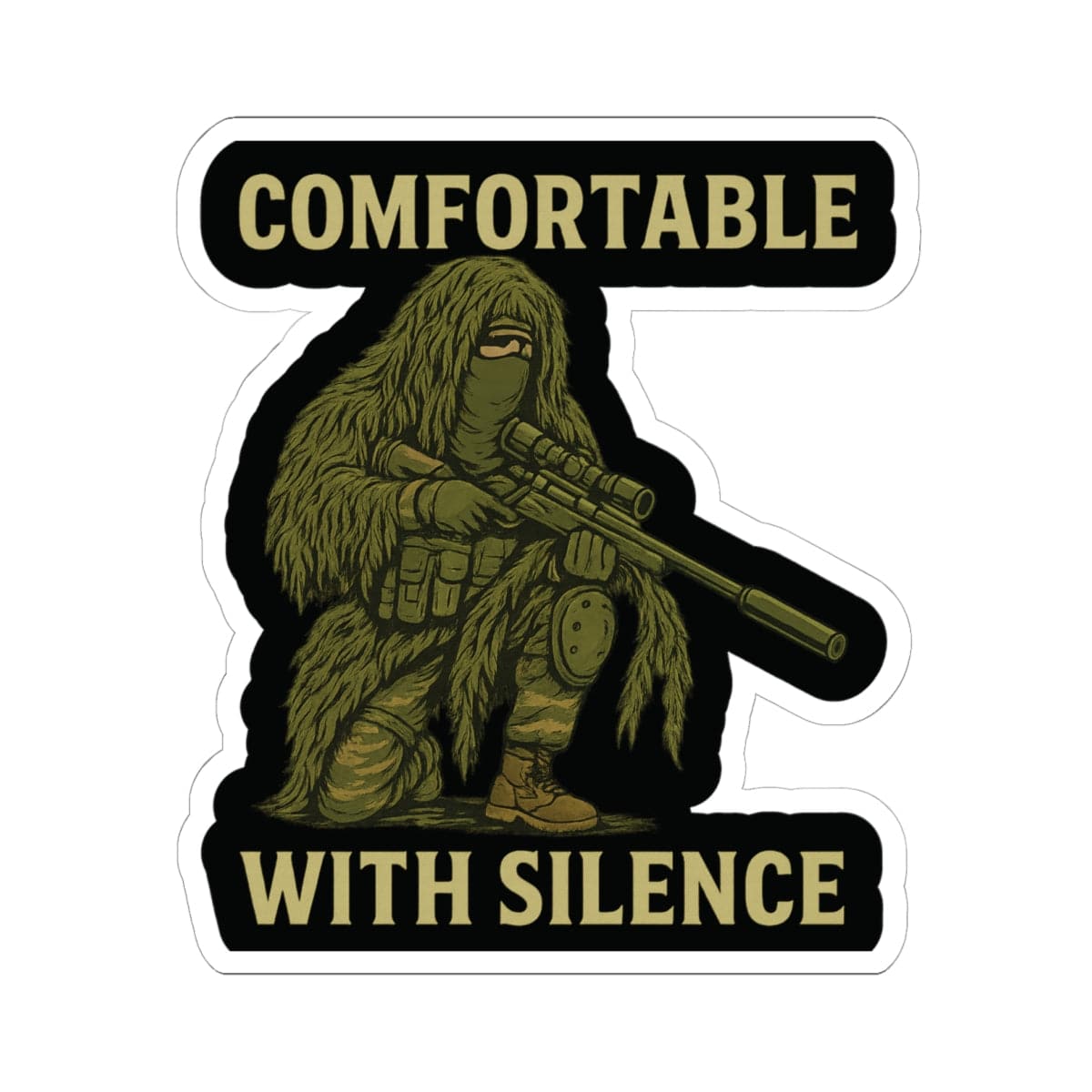 K-Factor Supply Co Comfortable with Silence Sticker 6" × 6"