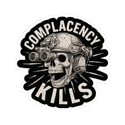 K-Factor Supply Co Complacency Kills Sticker 3" × 3"
