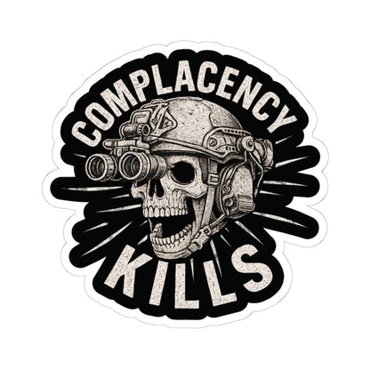 K-Factor Supply Co Complacency Kills Sticker 6" × 6"