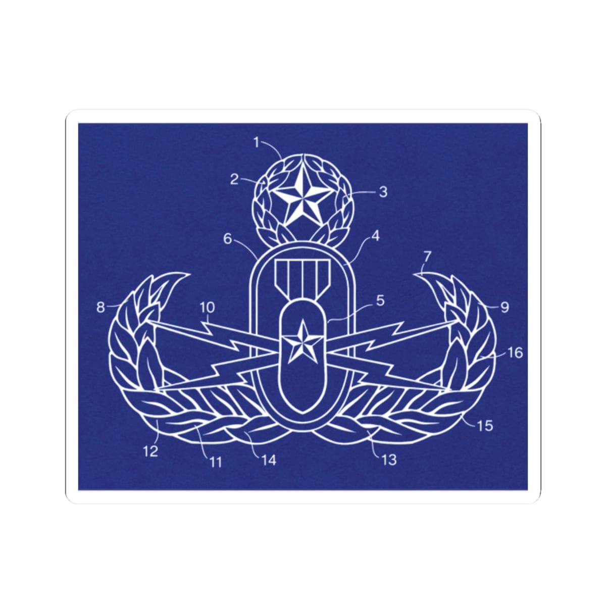 K-Factor Supply Co Crab (Patent Drawing) Sticker 2" × 2" / White