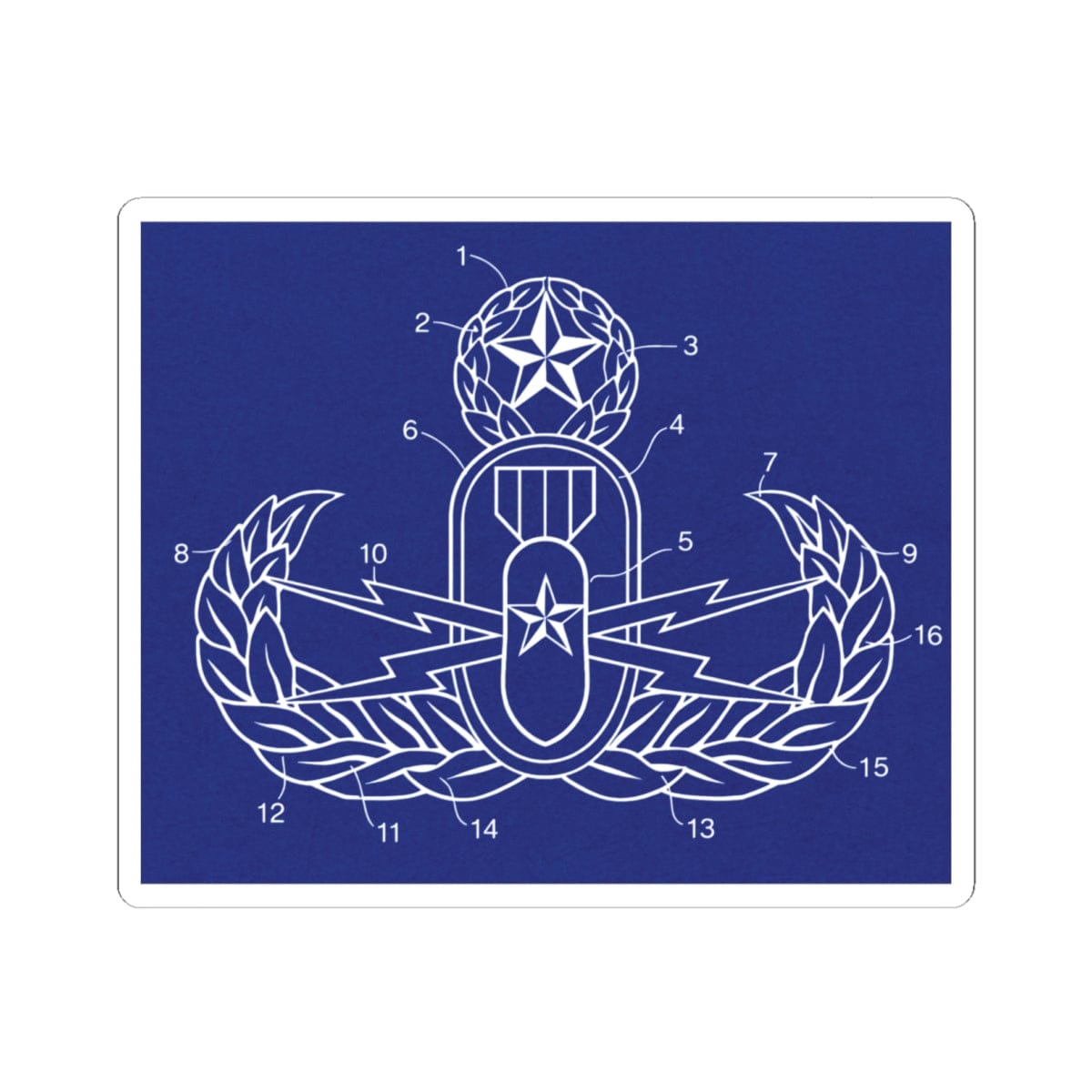K-Factor Supply Co Crab (Patent Drawing) Sticker 6" × 6" / White