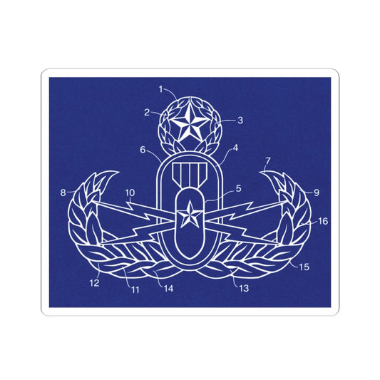 K-Factor Supply Co Crab (Patent Drawing) Sticker 6" × 6" / White