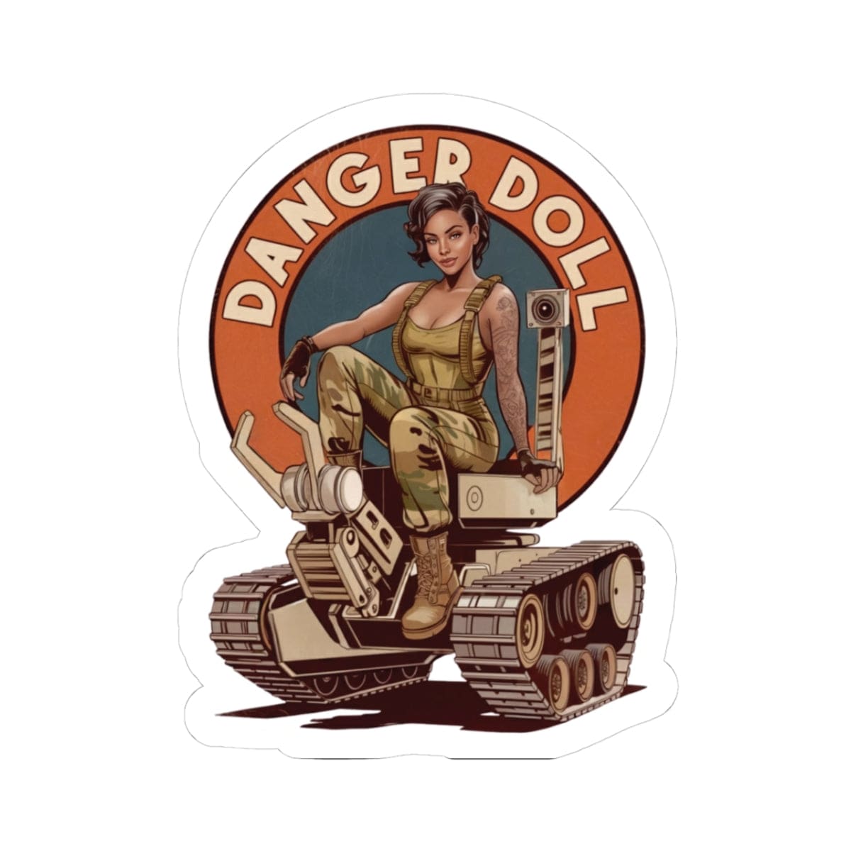 K-Factor Supply Co Danger Doll (Mk 1 Mod 1) Sticker 3" × 3"