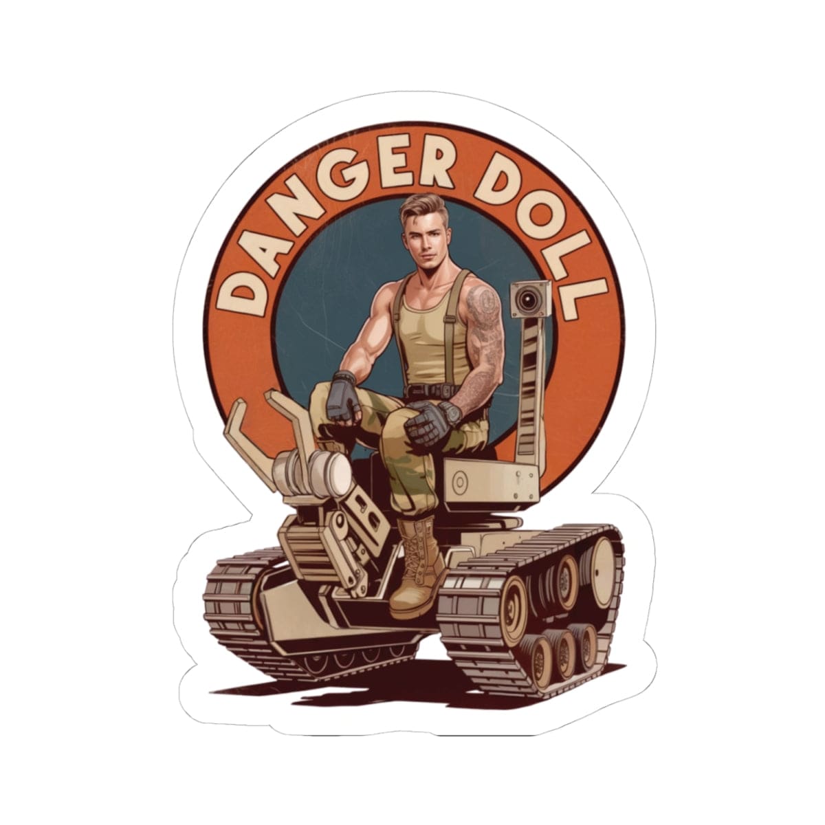 K-Factor Supply Co Danger Doll (Mk 1 Mod 2) Sticker 4" × 4"