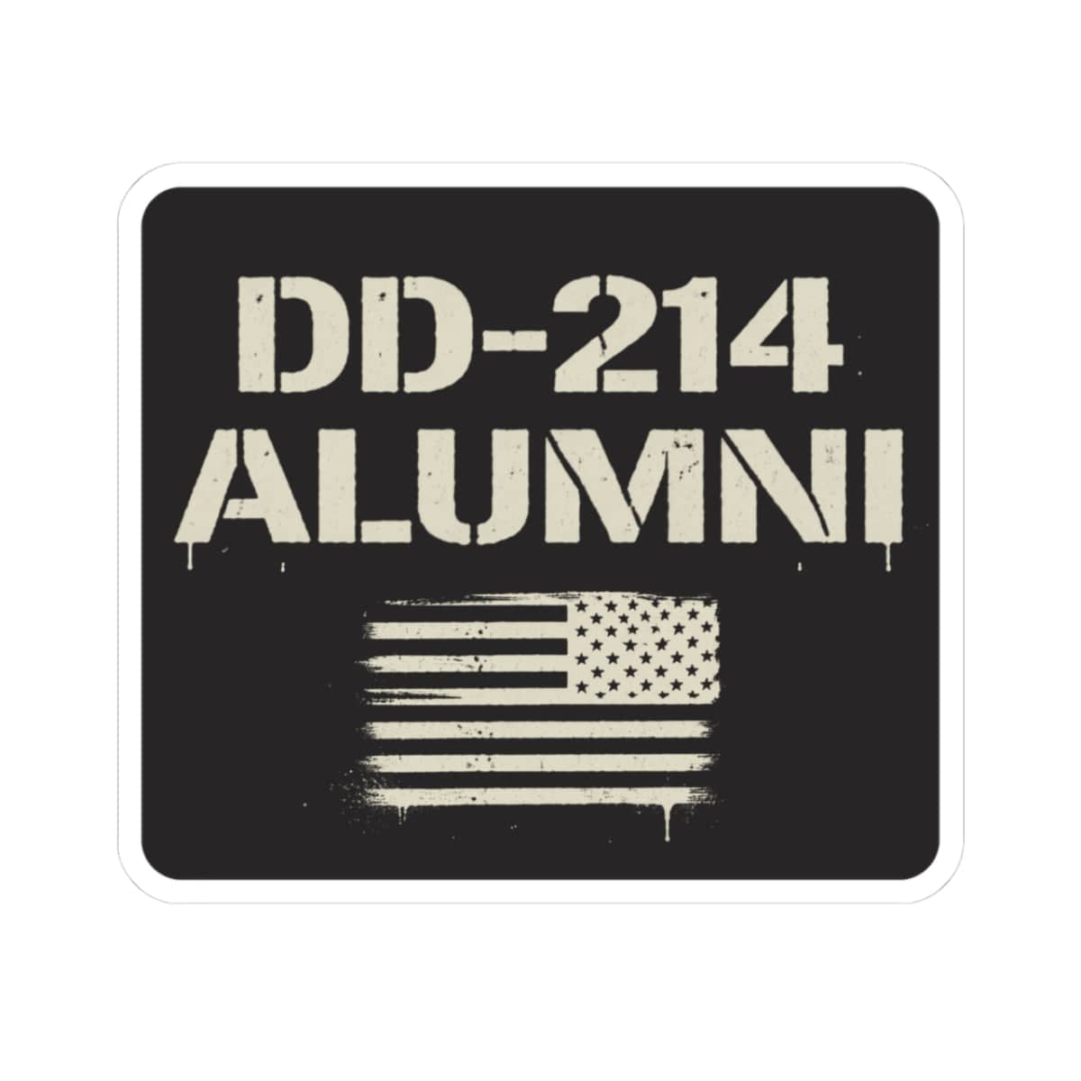 K-Factor Supply Co DD-214 Alumni Sticker 3" × 3" / White