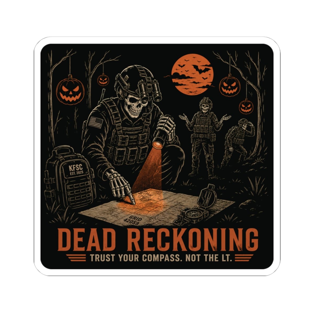 K-Factor Supply Co Dead Reckoning Sticker 4" × 4"