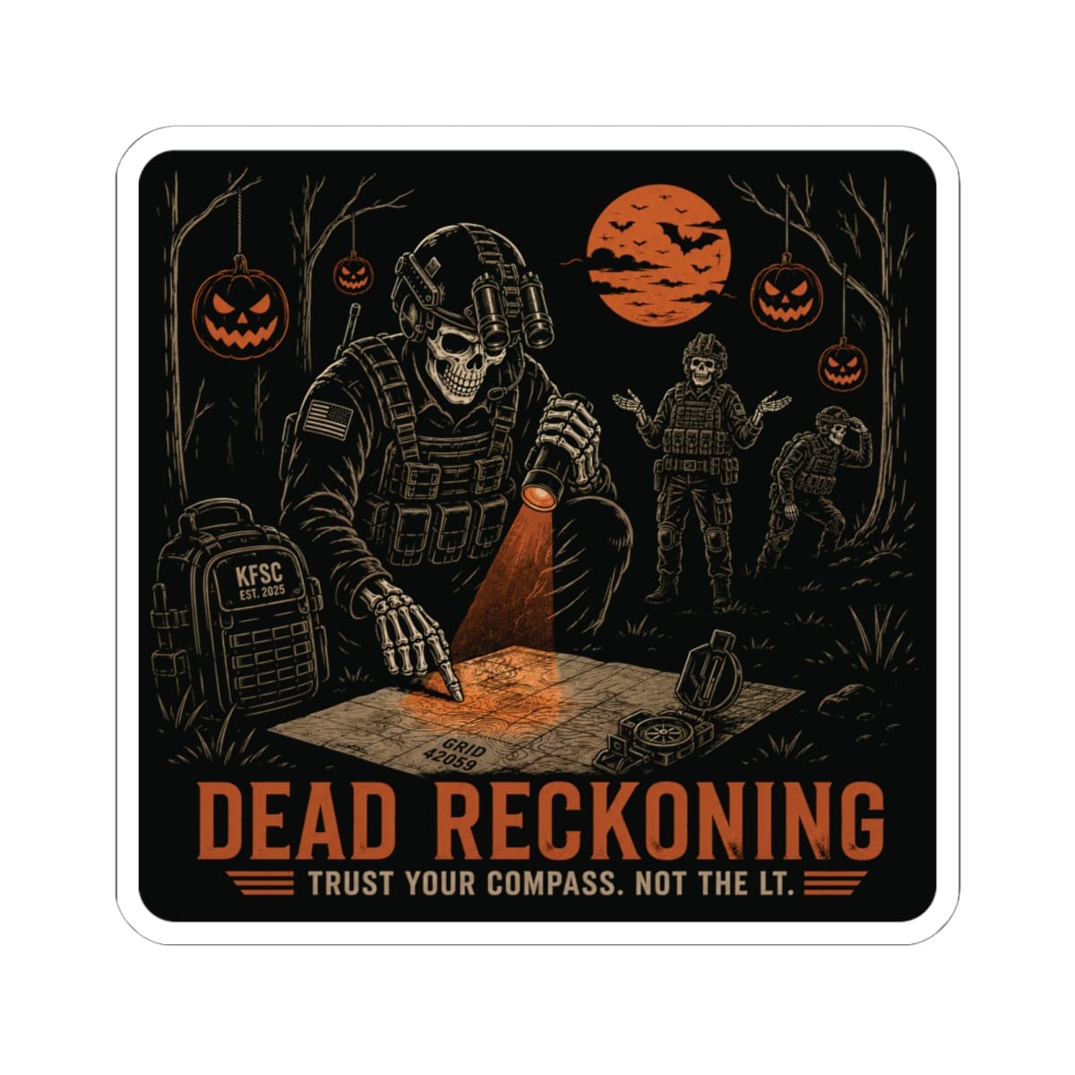 K-Factor Supply Co Dead Reckoning Sticker 6" × 6"