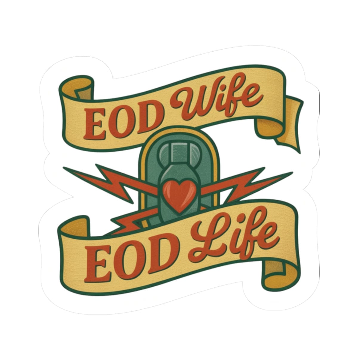 K-Factor Supply Co EOD Wife EOD Life Sticker 2" × 2"