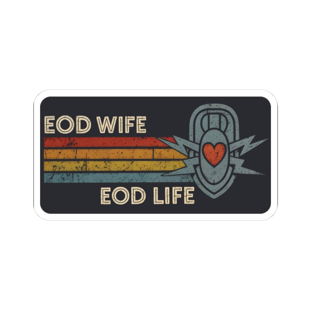 K-Factor Supply Co EOD Wife Retro Sticker 3" × 3"