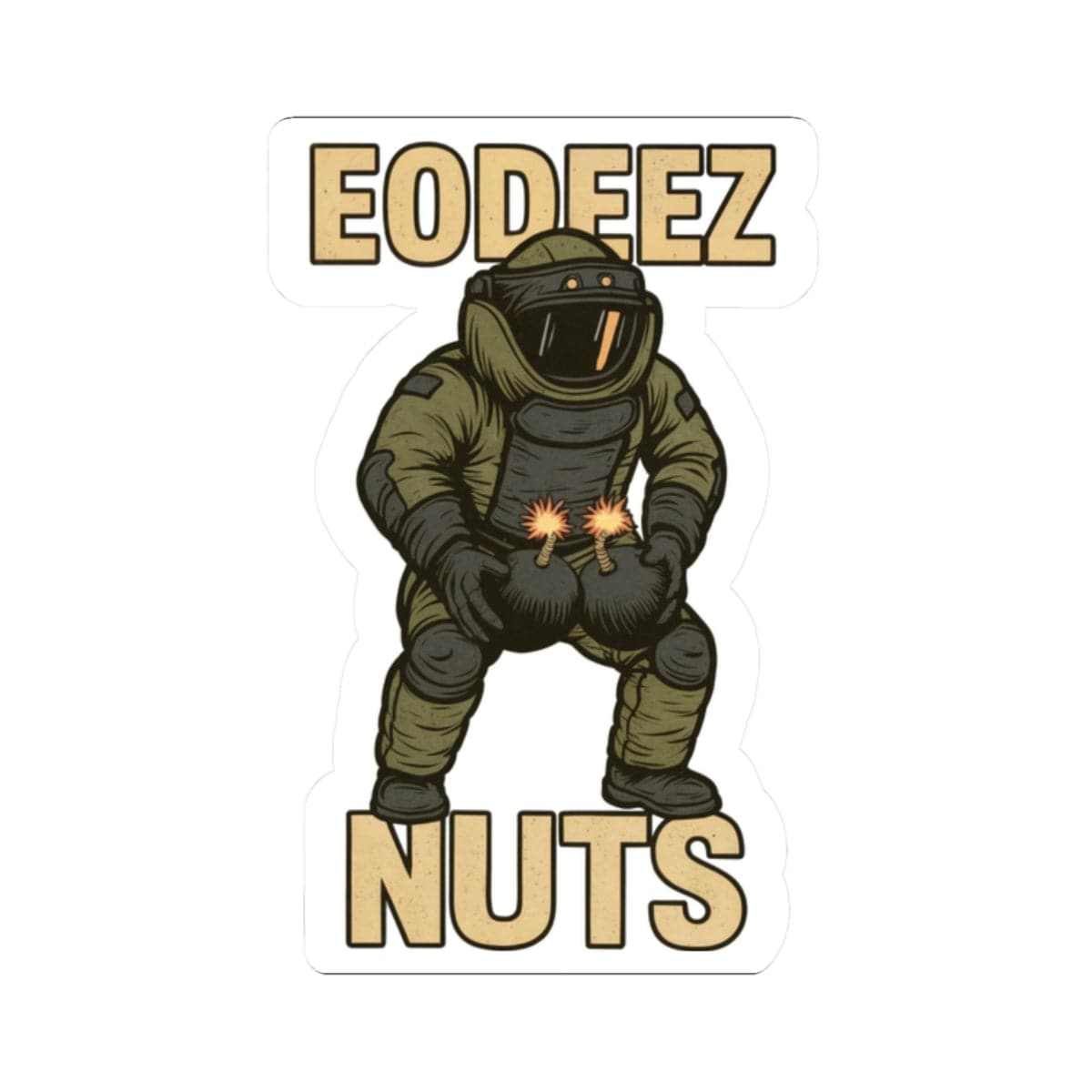 K-Factor Supply Co EODeez Nuts Sticker 2" × 2"