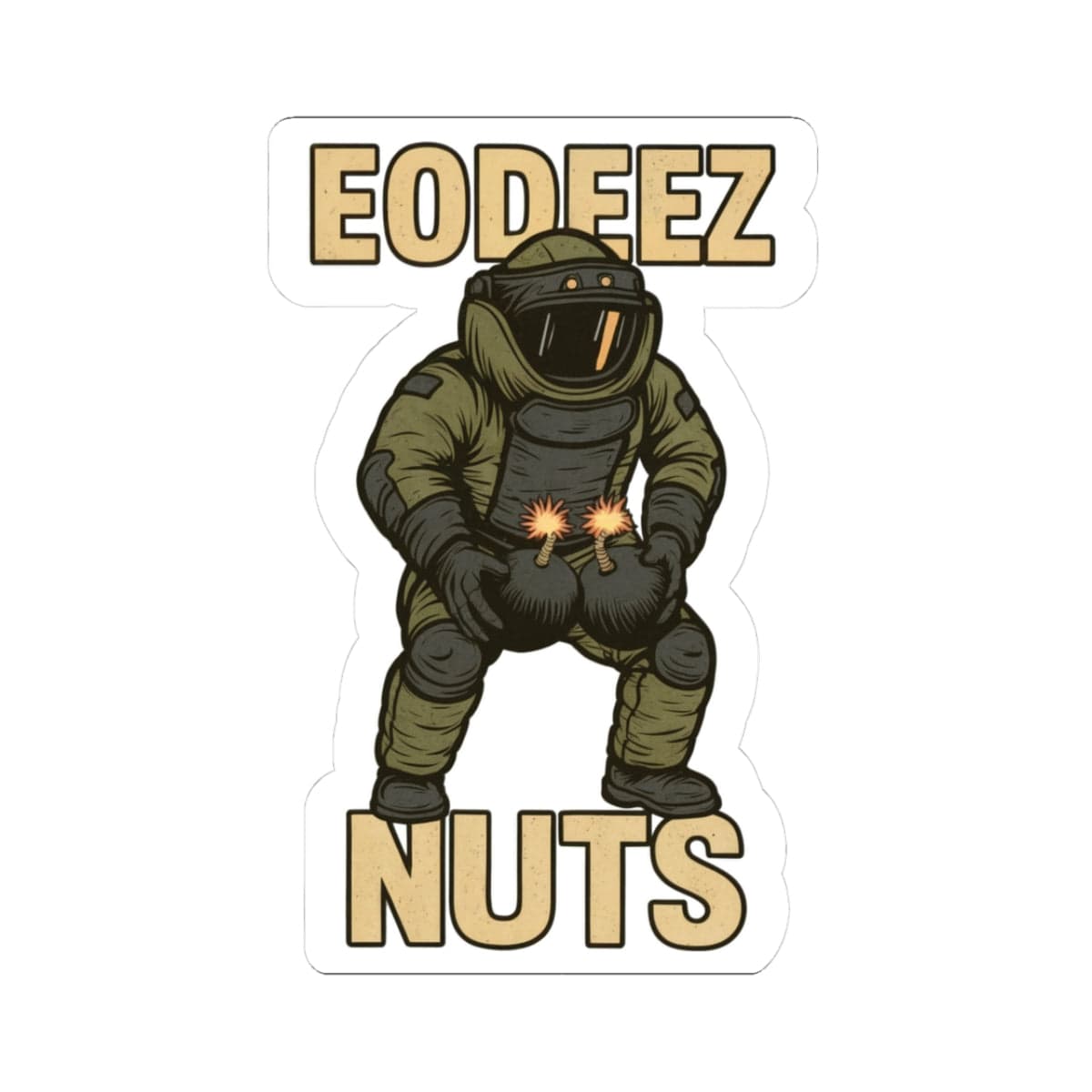 K-Factor Supply Co EODeez Nuts Sticker 3" × 3"