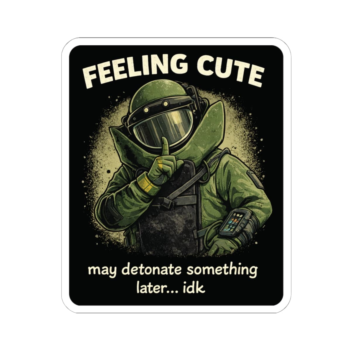 K-Factor Supply Co Feeling Cute Sticker 6" × 6"