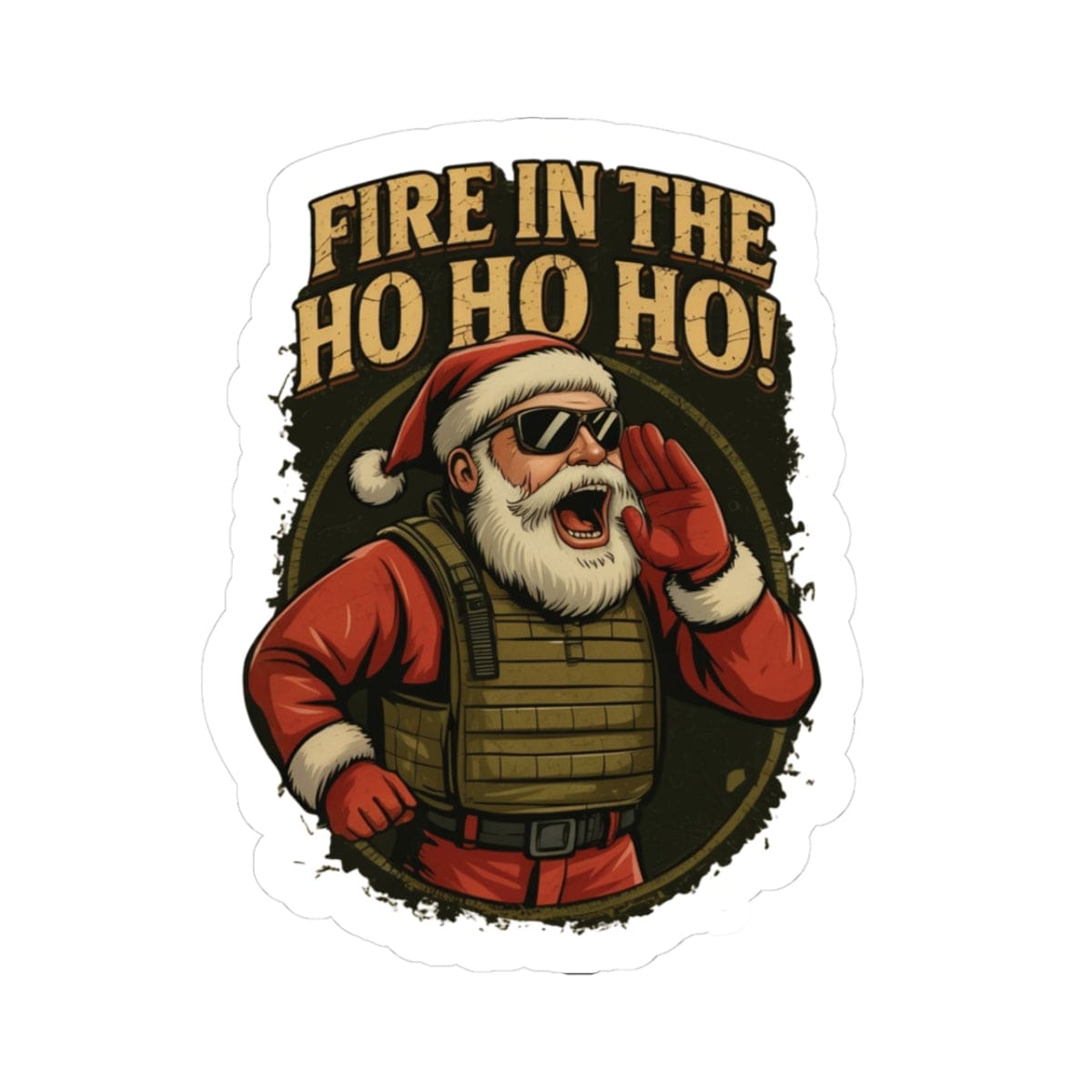 K-Factor Supply Co Fire in the Ho Ho Ho Sticker 3" × 3"