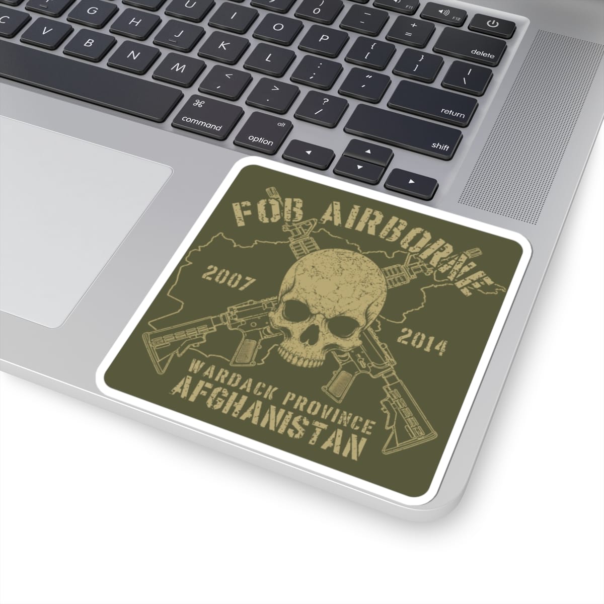 K-Factor Supply Co FOB Airborne - Skull & Carbines Sticker